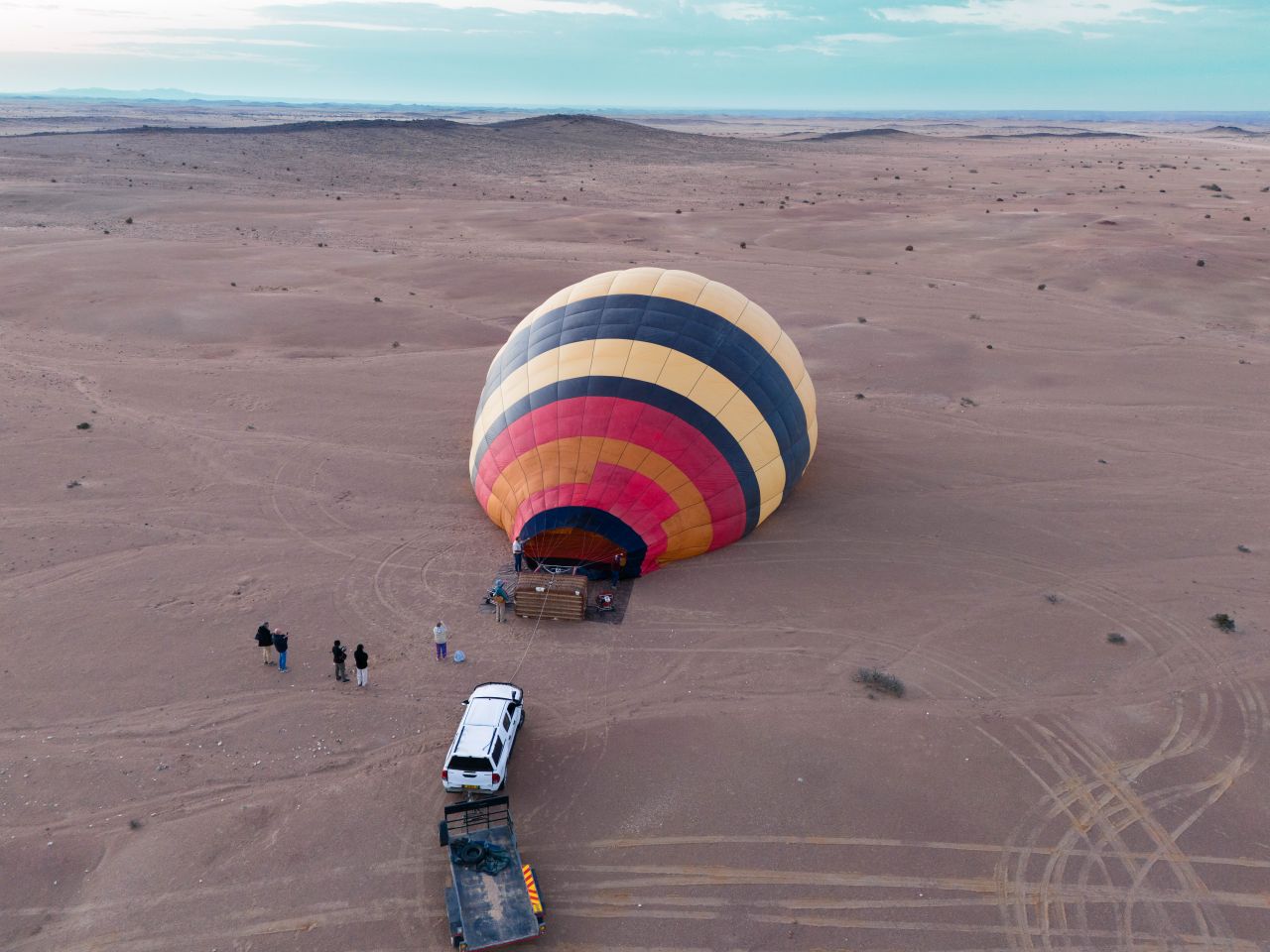 Hot Air Ballooning Over the Desert